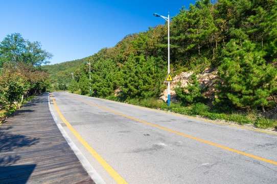 大连滨海路道路背景无人