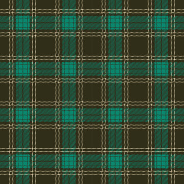 矢量苏格兰格子布纹绿条格子布纹