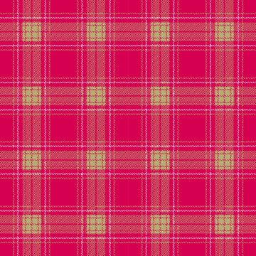 矢量苏格兰格子布纹玫红色格子布