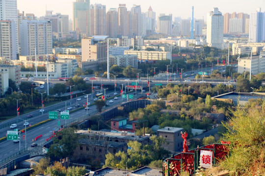 红山鸟瞰乌鲁木齐全景