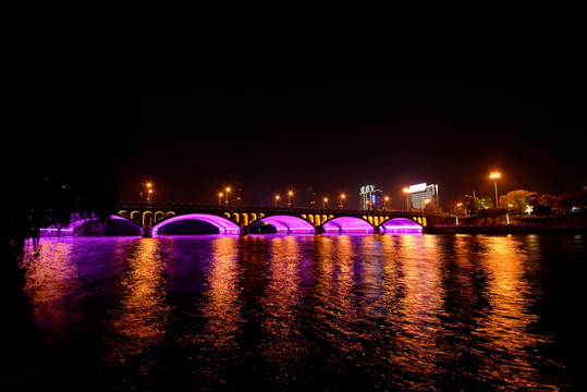 金华通济桥灯光夜景