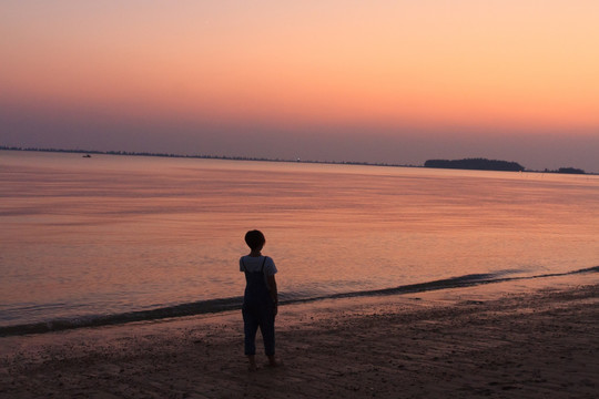 海滨黄昏风光