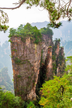 张家界武陵源天子山神堂湾观景点