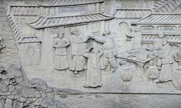 泸州老窖历史浮雕