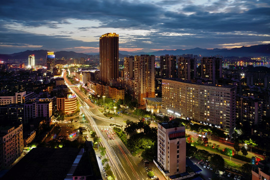 肇庆城市风光夜景