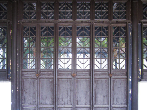 中式古代窗门