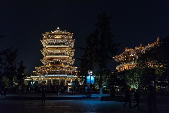 大明湖超然楼夜景