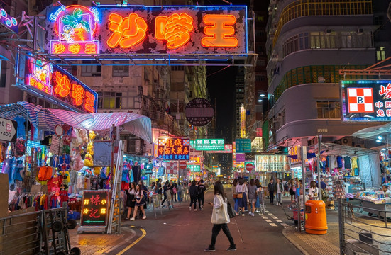 香港街头夜景