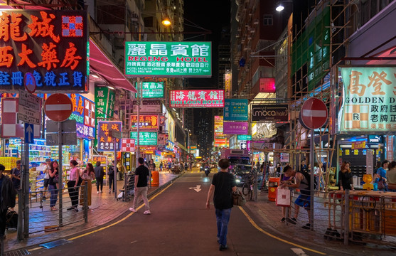 香港街头夜景