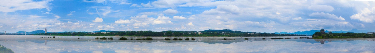 赣州大桥和谐钟塔八境台全景图
