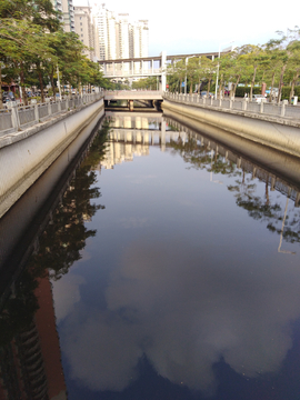 河边倒影 河水 水面