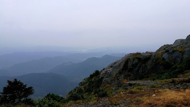 浙江宁波宁海茶山磨柱峰风光