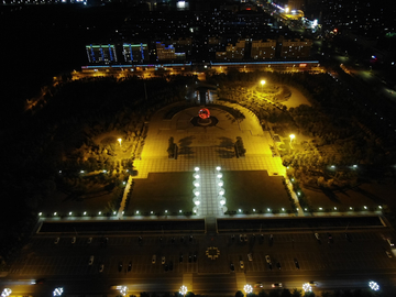 台安县政府广场夜景航拍