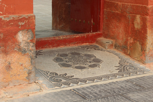 洛阳白马寺莲花地砖