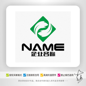 绿色健康环保养生餐饮logo