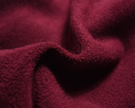 红色羊绒加绒加厚细节布料展示