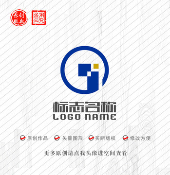 G字母GI标志铜钱logo