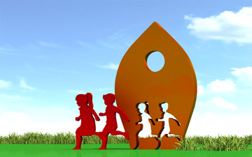 关爱儿童运动文化雕塑社区文化