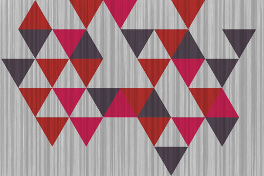 红色北欧几何图案地毯
