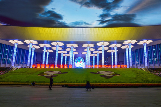 中国国际进口博览会夜景