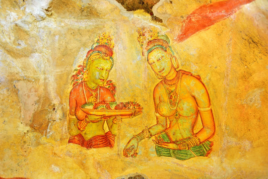 斯里兰卡狮子岩壁画