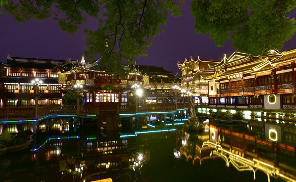 上海豫园的夜景