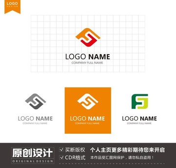 FJ字母logo标志设计