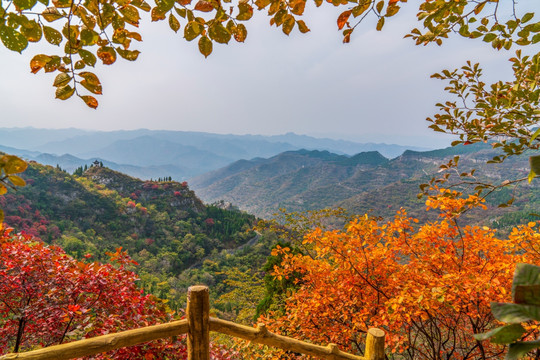 淄博潭溪山秋天风景