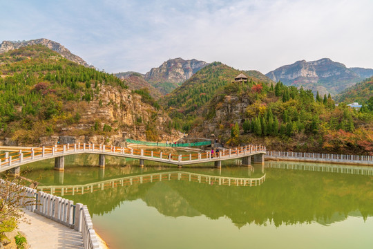 淄博潭溪山秋天山水风景