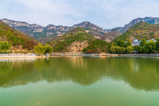 淄博潭溪山秋天山水风景