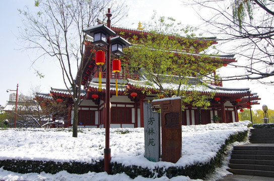 西安大唐芙蓉园雪景