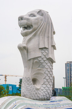 新加坡狮头鱼身雕塑