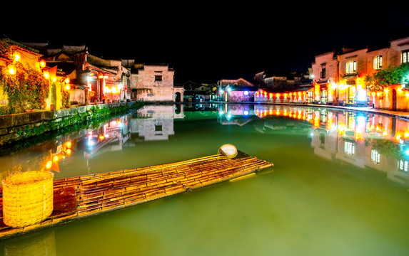 宏村古镇夜景