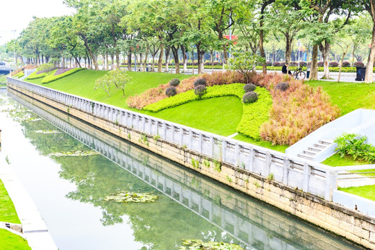 广州城市河涌绿化带