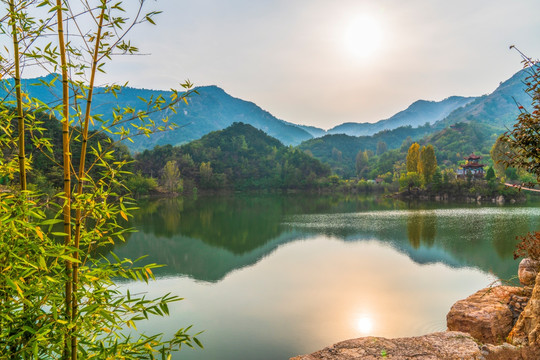 山水淄博云水瑶景区秋天风景