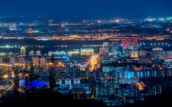 俯瞰北京城市夜晚风光