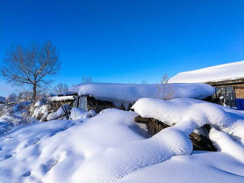 东北大雪民居