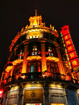 上海步行街夜色