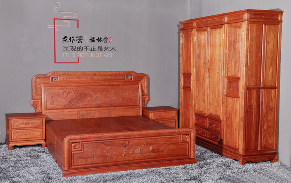 红木家具床顶箱柜