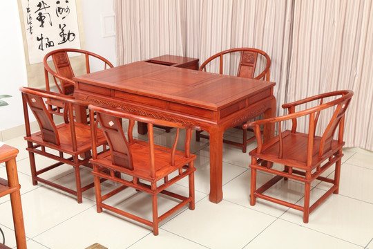 红木家具缅甸花梨茶台