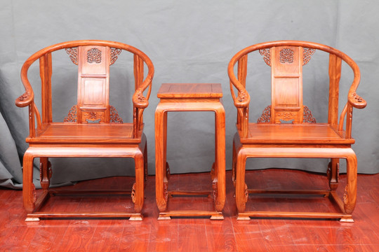 红木家具圈椅三件套