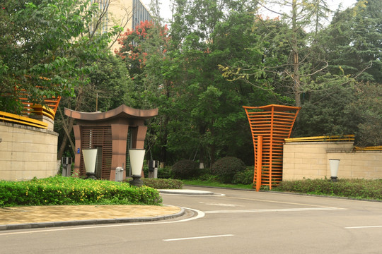 公建大门大型出入口及车道