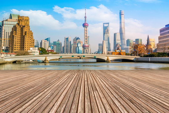 上海地砖地面划线和高楼大厦