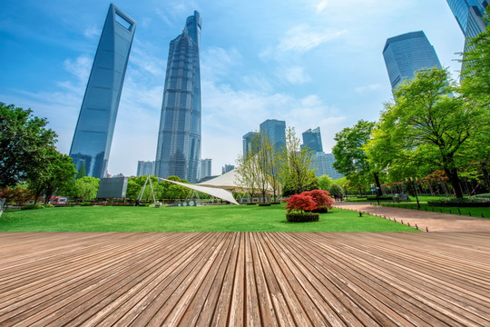 上海地砖地面划线和高楼大厦