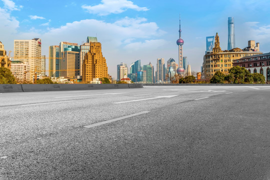 上海金融区建筑和地砖路面