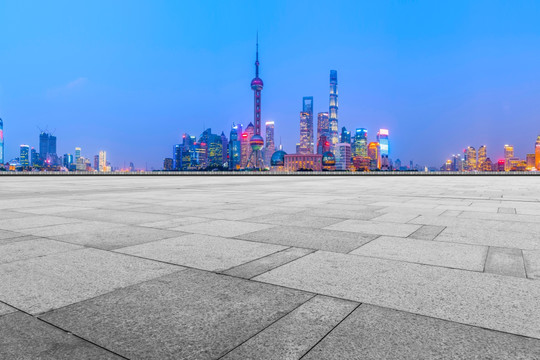 地砖地面和上海现代高端建筑