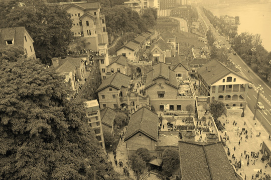 龙门浩老街全景