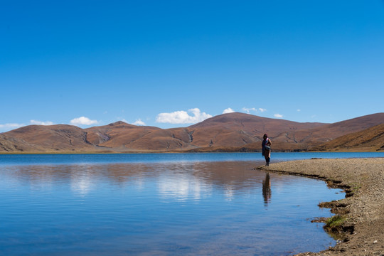 西藏拉孜县的一个双色湖032
