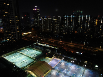 深圳湾体育中心夜景航拍