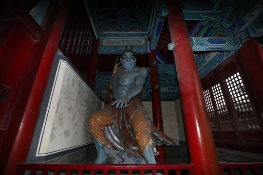 少林寺哼哈二将雕塑